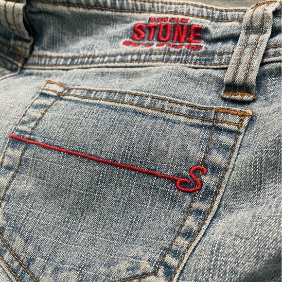 Vintage 90s Grunge Distressed Low Rise Flare Womens Jeans - Picture 3 of 15